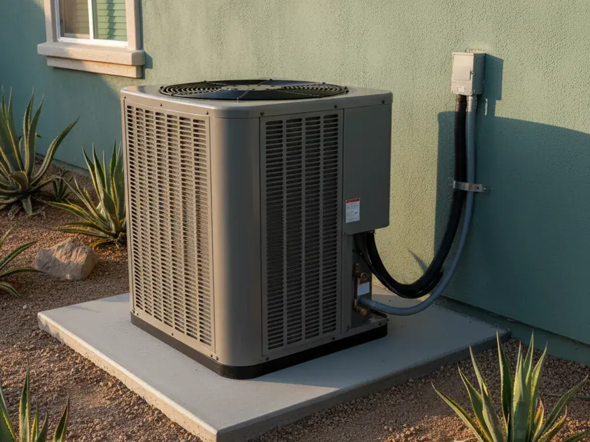 Trabajo de instalación de ac de un técnico de HVAC con licencia en el área de Tucson