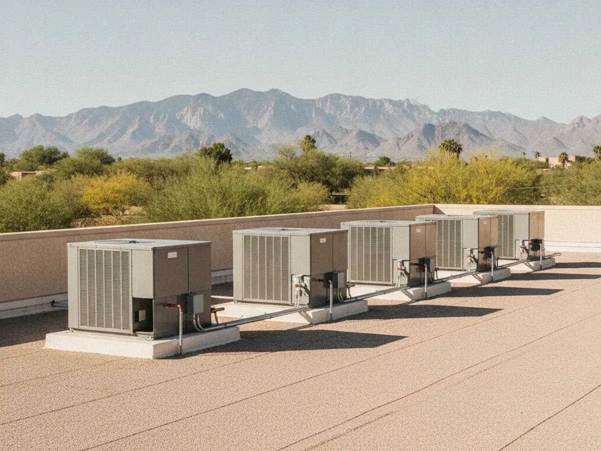 Trabajo de comercial de un técnico de HVAC con licencia en el área de Tucson