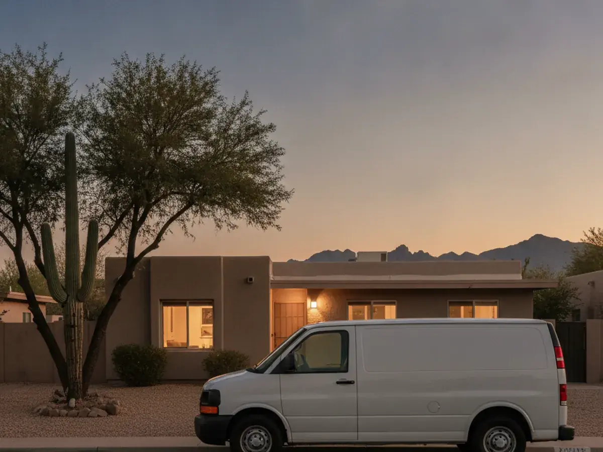 Trabajo de servicio de emergencia de un técnico de HVAC con licencia en el área de Tucson
