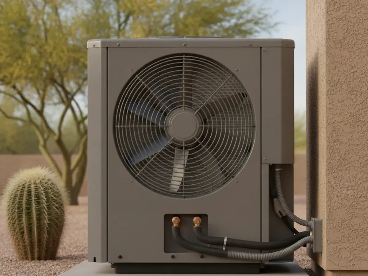 Trabajo de bomba de calor de un técnico de HVAC con licencia en el área de Tucson